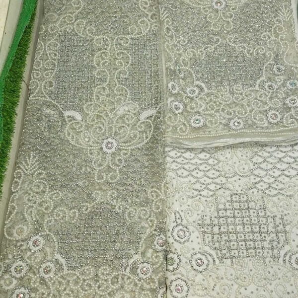 Hand-beaded Swarovski fabric